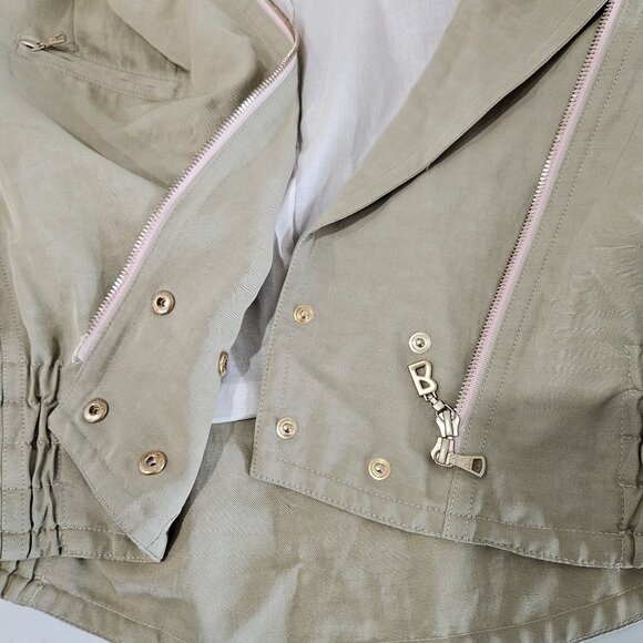 Sonia Bogner Beige Asymmetrical Zip Moto Jacket US 8 Medium EUC! - Picture 7 of 12